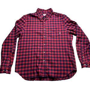 Eddie Bauer Flannel Shirt Mens Large Plaid Lumberjack Button Up Buffalo Check